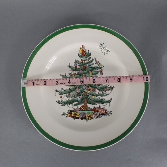 Spode 10" Plate White Green Multi Color Christmas Tree S3324 10" Plate - Picture 7 of 12